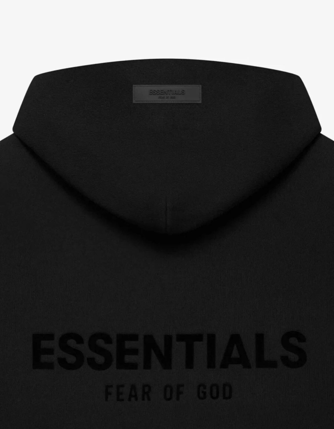 Heavy fleece Essentials hoodie with high-quality stitching and embroidered branding in the color black stretch limo