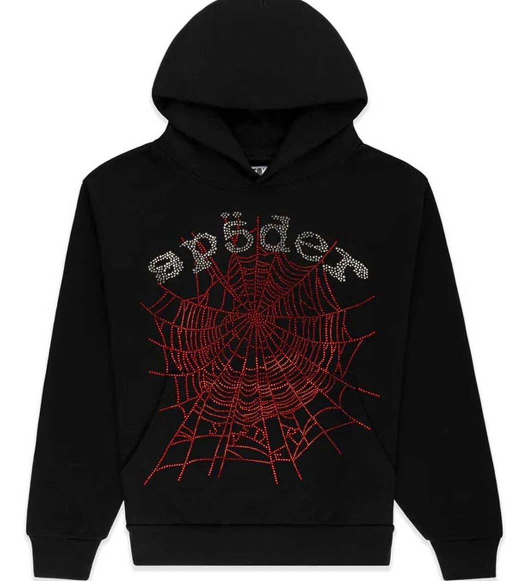 Sp5der OG Rhinestones Logo Hoodie