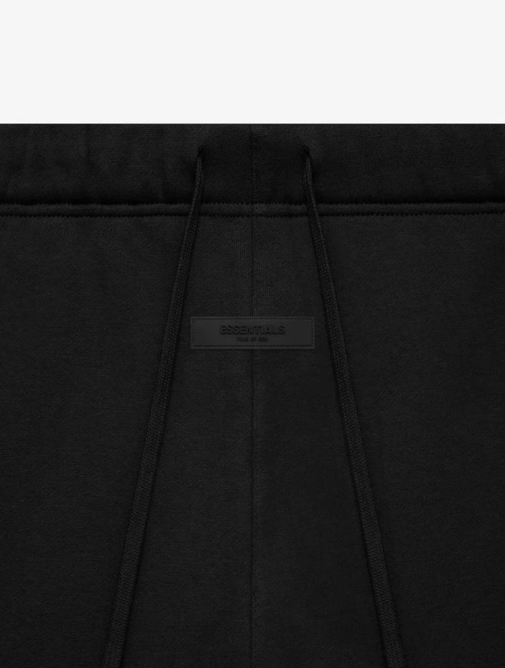 close up stitching of logo essentials